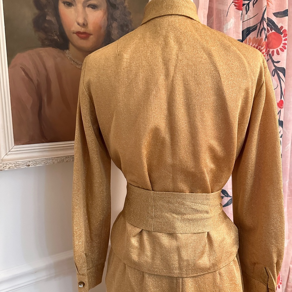 Vintage Gold Shaheen skirt suit 1960s made in Hawaii - Picture 6 of 8